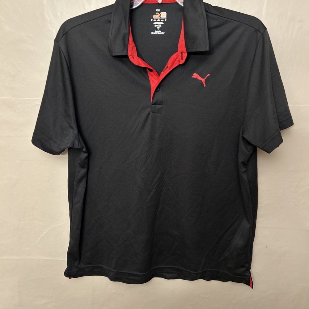puma dry cell shirt‎ xl Black With Red Short Sleeve Polo